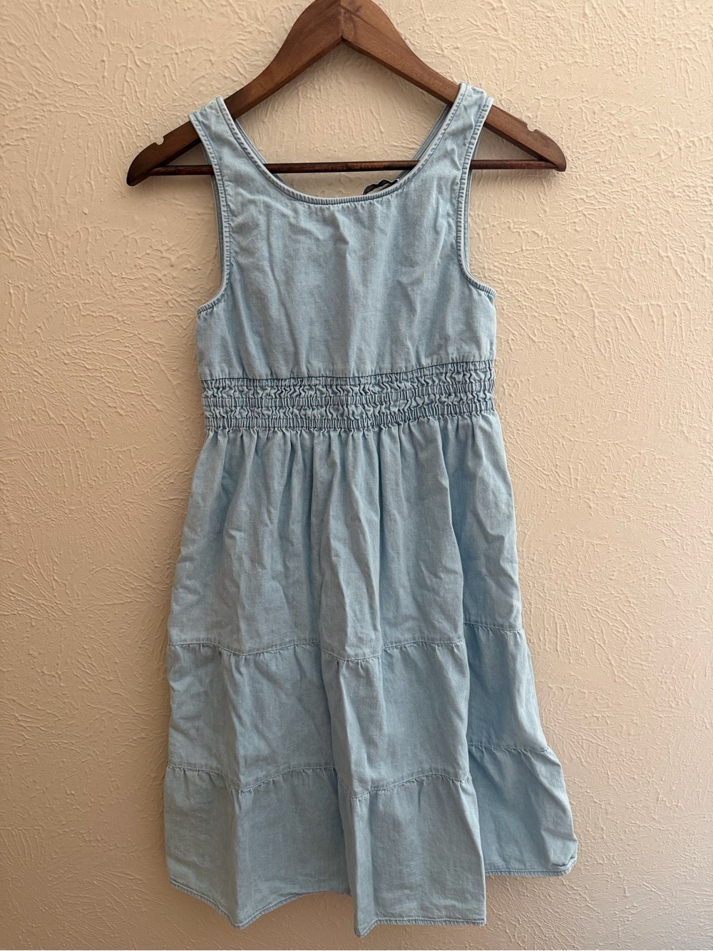 Zara Girls Sleeveless Chambray Tiered Dress | Size 13/14